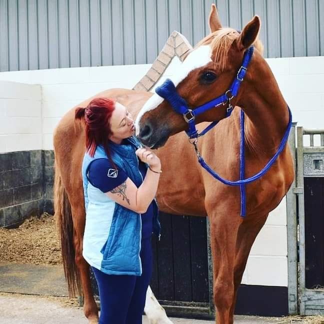 Stacy, YardLoop's founder, with her horse
